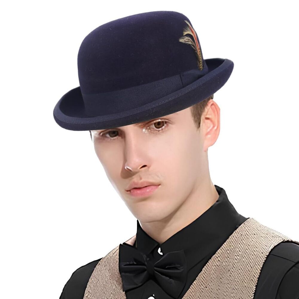 2846 Wool Bowler Hats - Felt Derby Dress Hat - Rolled Brim Fedora